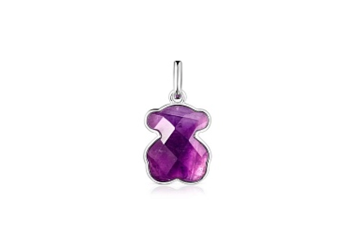 SILVER PENDANT AMETHYST 15MM