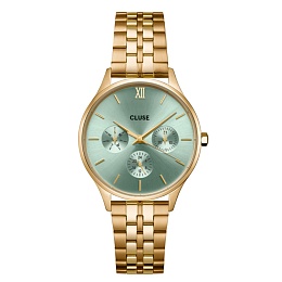 Minuit Multifunction Watch Steel, Sage Green,Gold 