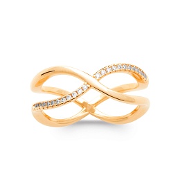 RING 18 KT GOLD PLATED CZ