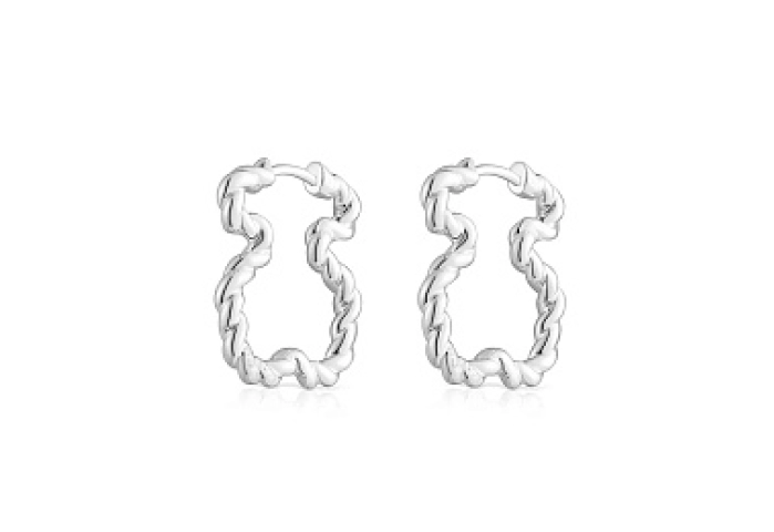 SILVER   EARRINGS XL BEAR 22MM