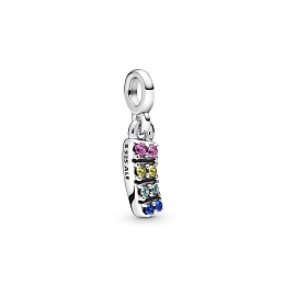Rainbow sterling silver dangle charm with royalgre