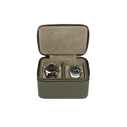 Olive Green Large Zipped Watch Box