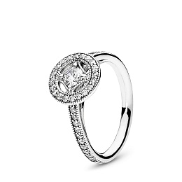 Silver ring with clear cubic zirconia/Серебряное кольцо с чистым кубическим цирконием