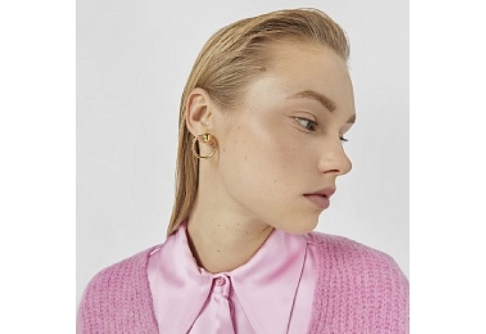 SILVER GOLDPLATED EARRINGS CIRCLE 25MM