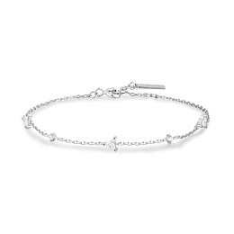 Silver Triangular Cubic Zirconia Station Bracelet