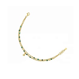 SILVER GOLD PLATED BRACELET MALACHITE