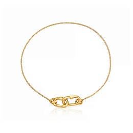 18KT GOLD BRACELET DOUBLE OVAL CLASP