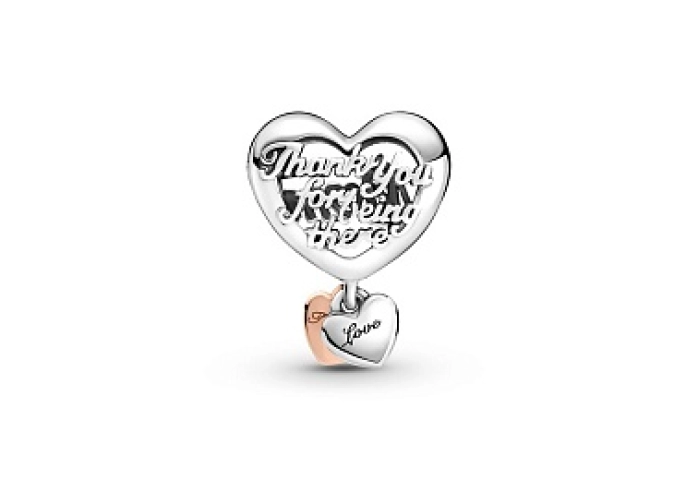 Mum and heart sterling silver and 14k rose gold-pl