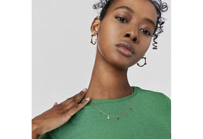 SILVER GOLD PLATED CHOKER MOP GEMSTONES