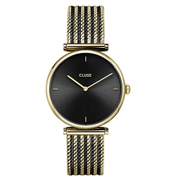 Triomphe Watch Mesh, Black, Gold colour