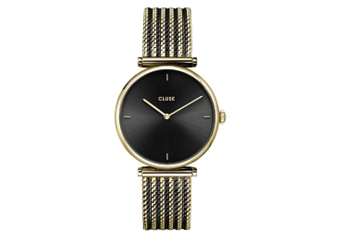 Triomphe Watch Mesh, Black, Gold colour