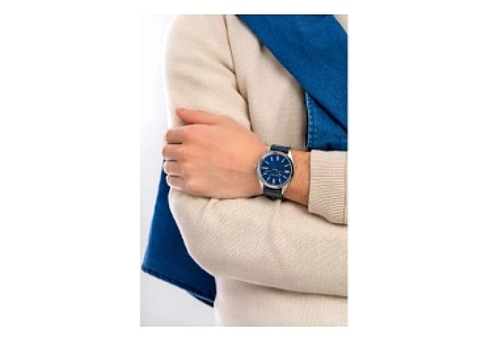 ESPRITDark3 HandsBlueMenDate,Dial,Watch,10DarkATMSilverBlue LeatherColor Case,Strap,