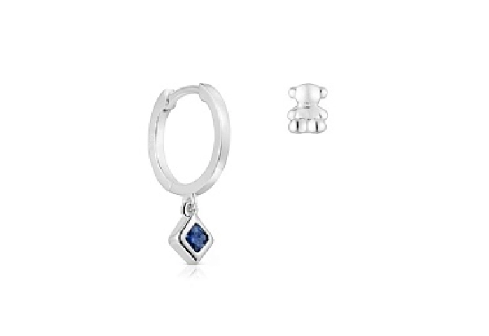2 SILVER EARRINGS BEAR IOLITE