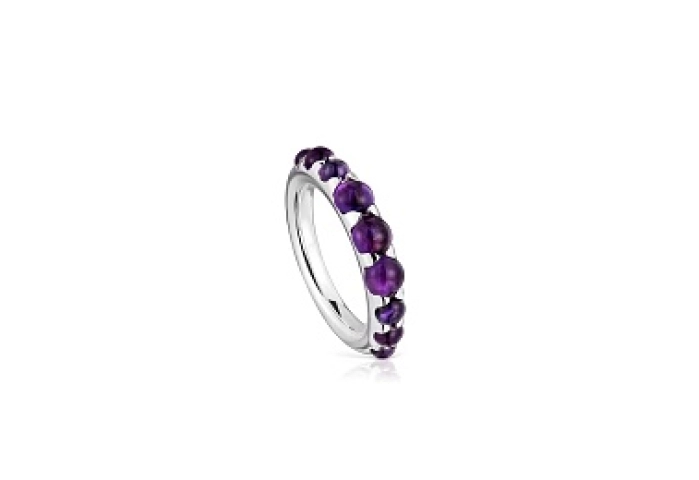 SILVER RING 9 AMETHYST N14