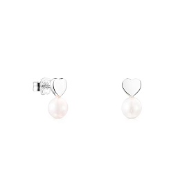 SILVER EARRINGS CULTURED PEARL 6MM