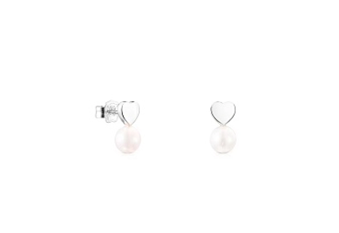 SILVER EARRINGS CULTURED PEARL 6MM