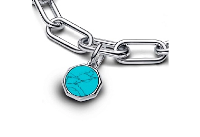 Engravable octagonal sterling silver mini medallio