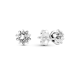 Star sterling silver stud earrings with clear cubi