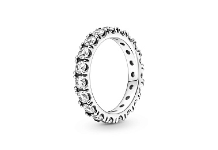 Sterling silver ring with clear cubic zirconia