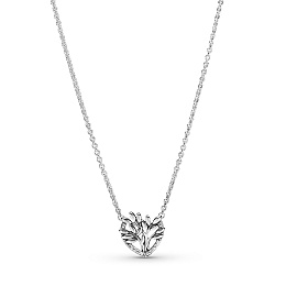 Family tree heart sterling silver collierwith clear cubic zirconia /399261C01-50