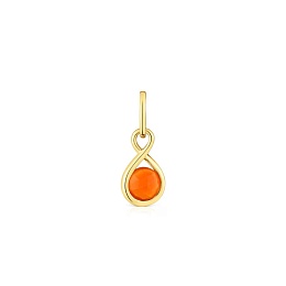 SILVER GOLDPLATED PENDANT CARNELIAN 5MM