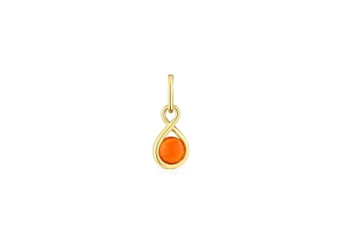 SILVER GOLDPLATED PENDANT CARNELIAN 5MM