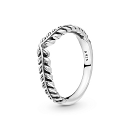 Seeds wishbone silver ring