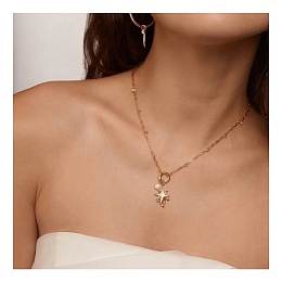 Gold Shimmer Chain Charm Connector Necklace