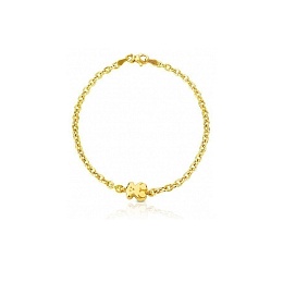 18KT GOLD BRACELET BEAR CHAIN 17CM