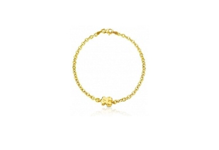 18KT GOLD BRACELET BEAR CHAIN 17CM