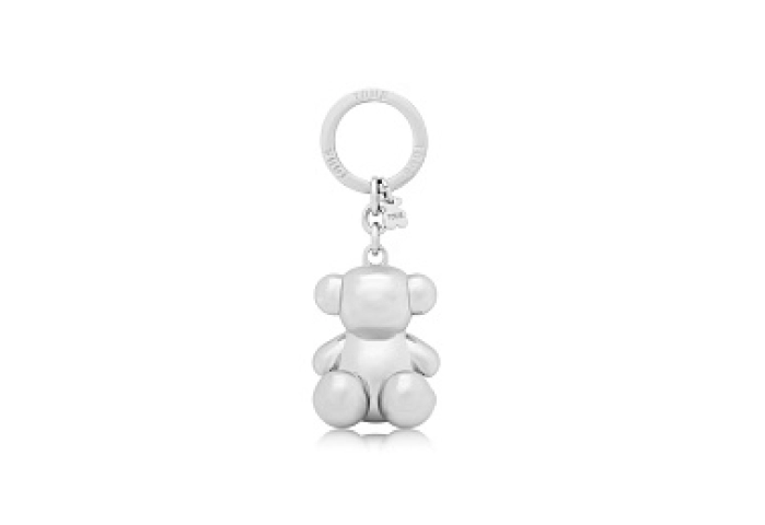 ZNC.LAT,KEYCHAIN METAL BOLD BEAR SILVER