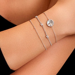 Silver Cross Station Bracelet