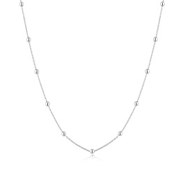 Silver Beaded Chain Necklace