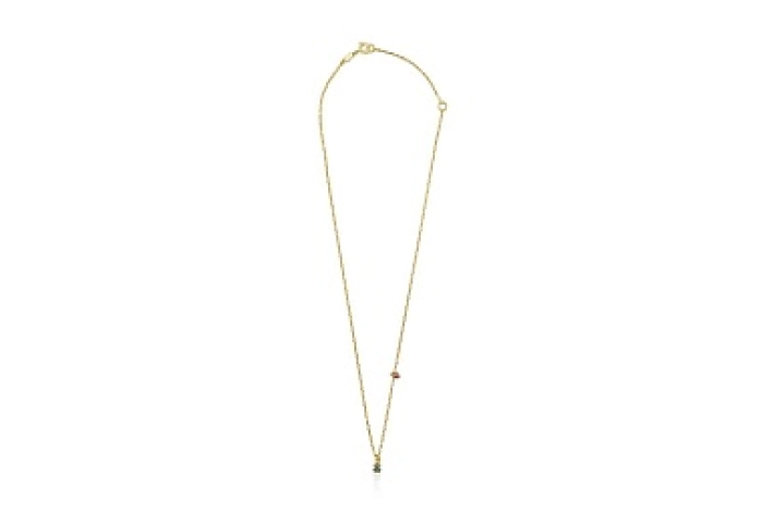SILVER GOLDPLATED CHOKER RUTHENIUM GEMS