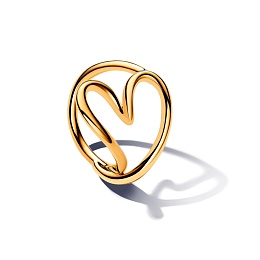 Heart 14k gold-plated ring