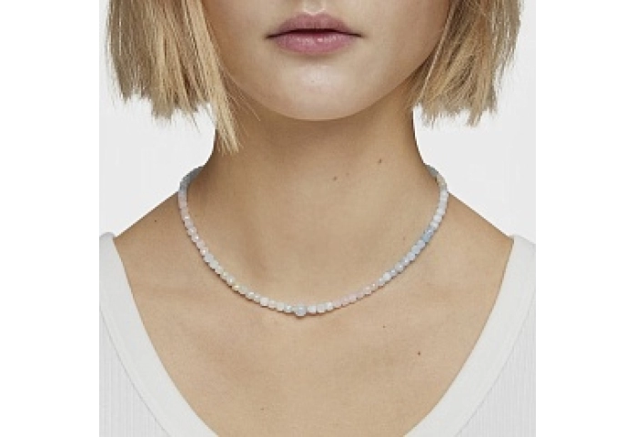 SILVER/STEEL CHOKER MORGANITE MULTI COLOR