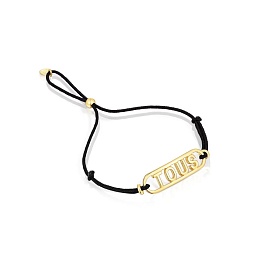 SILVER GOLD PLATED BRACELET LOGO NYLON