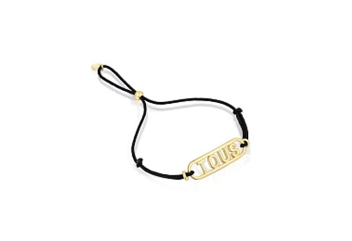 SILVER GOLD PLATED BRACELET LOGO NYLON