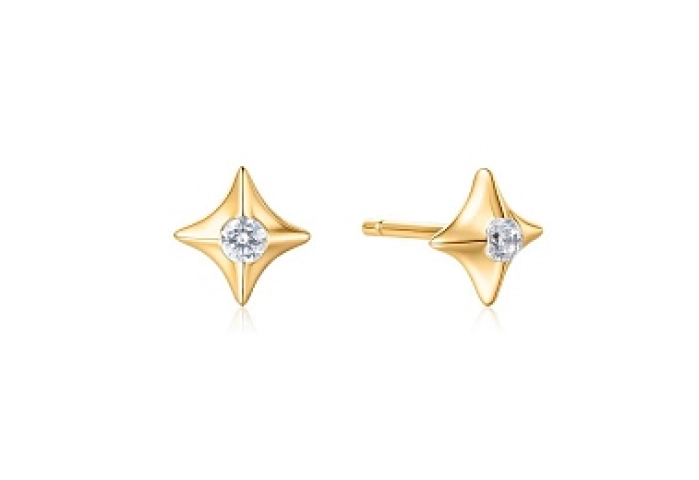 Gold Sparkling Star Stud Earrings