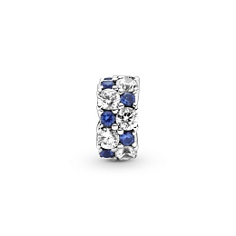 Sterling silver clip with clear cubic zirconia and