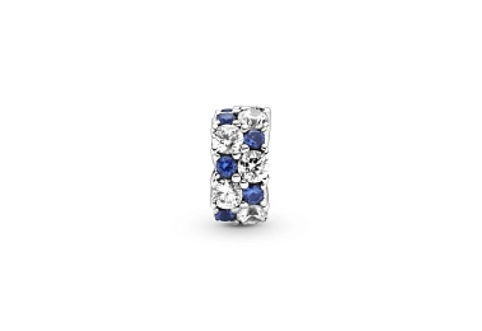 Sterling silver clip with clear cubic zirconia and