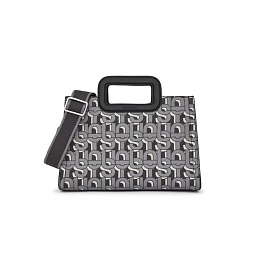 PVC.PU.COT,HANDBAG M. T MANIFESTO BLACK