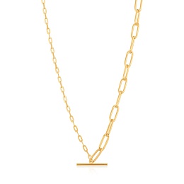 MIXED LINK T-BAR NECKLACE 