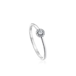 18KT GOLD SOLITAIRE RING 0,09CT H/SI DM