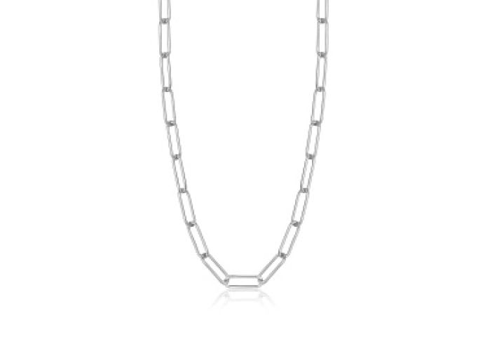 Silver Paperclip Chunky Chain Necklace