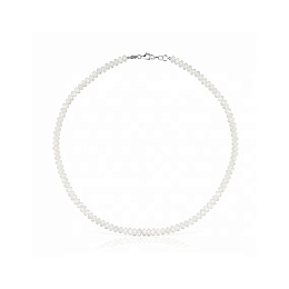 SILVER/STEEL CHOKER MOTHER PEARL 43.5CM