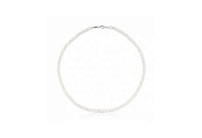 SILVER/STEEL CHOKER MOTHER PEARL 43.5CM