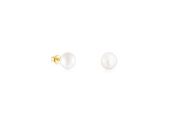 18KT GOLD EARRINGS CULTURED PEARL