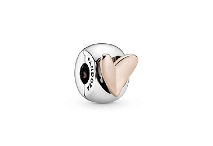 Heart 14k rose gold-plated and sterling silver cli