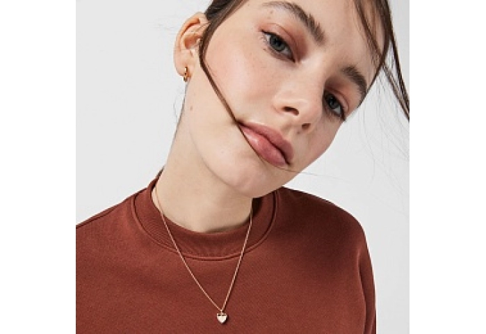 SILVER GOLD PLATED PENDANT HEART GLASS